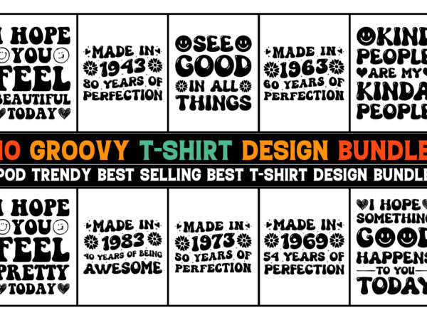 Groovy t-shirt design bundle