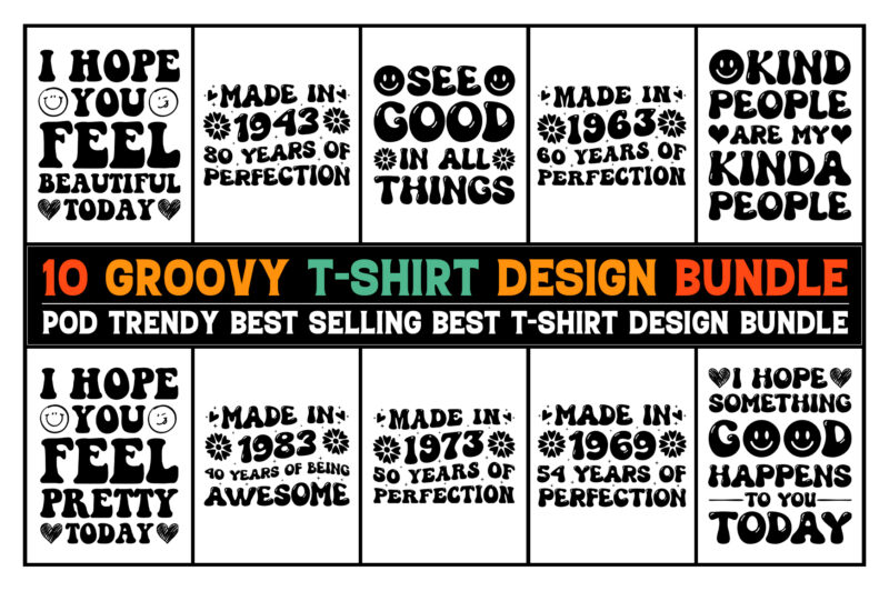 Groovy T-Shirt Design Bundle