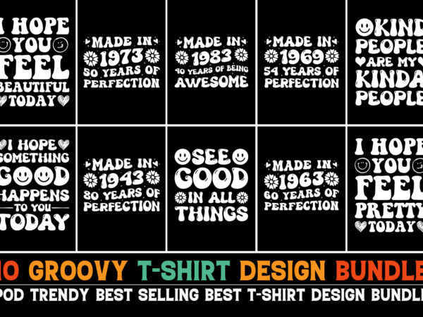 Groovy t-shirt design bundle