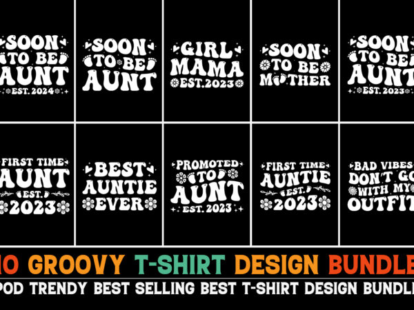 Groovy t-shirt design bundle