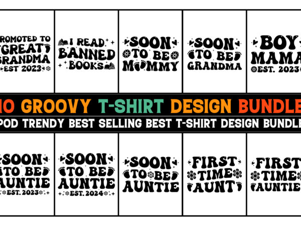 Groovy t-shirt design bundle