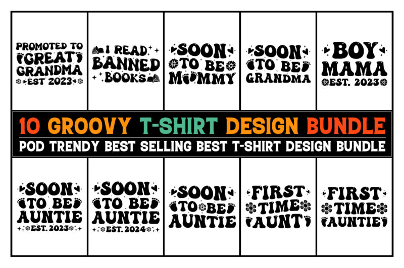 Groovy T-Shirt Design Bundle