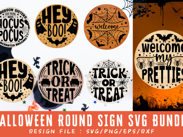 Halloween round sign svg bundle,halloween sign t-shirt bundle