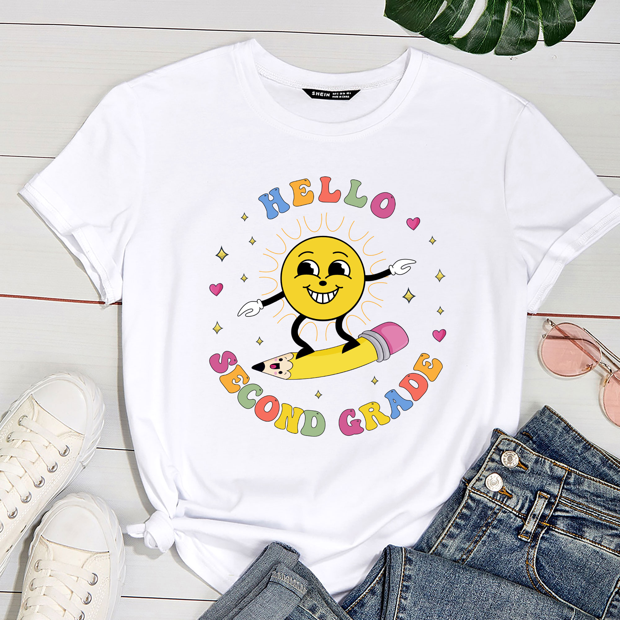 Hello 2nd Grade Smile Pencil Groovy Back To Shool 2nd Grade PC - Buy t ...