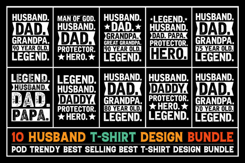 Husband T-Shirt Design Bundle