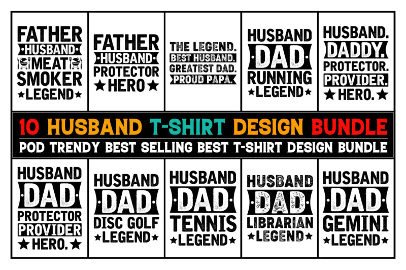 Husband T-Shirt Design Bundle