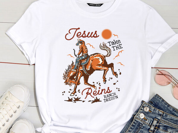 Jesus take the reins vintage cowboy pc vector clipart