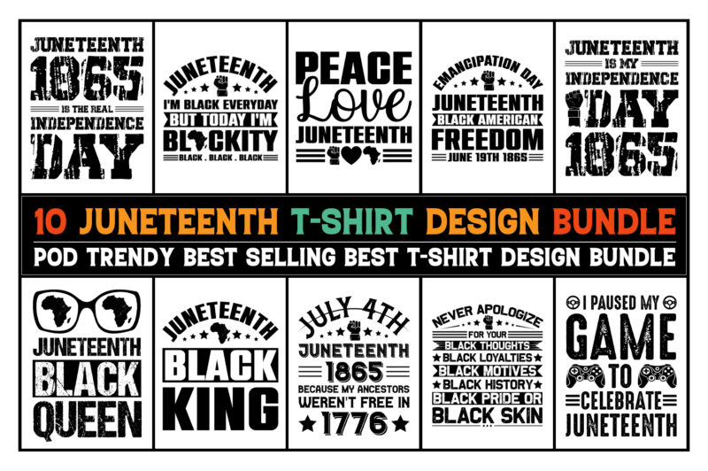 Juneteenth T-Shirt Design Bundle