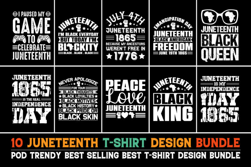 Juneteenth T-Shirt Design Bundle