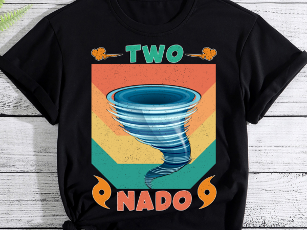 Kids vintage retro twonado 2 year old 2nd birthday boys girls pc t shirt vector art