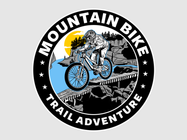 Mountain bike trail adventure t shirt designs for sale