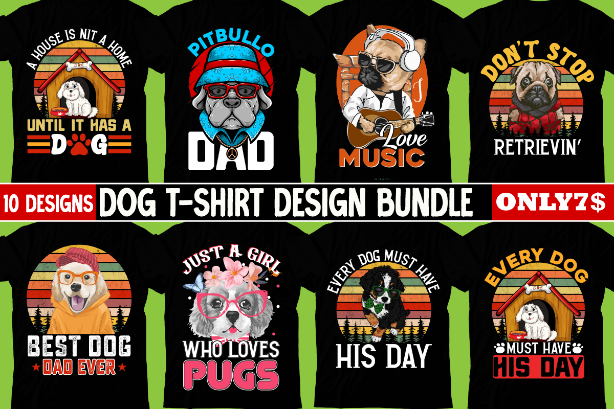 Dog T-shirt Design Bundle,dog,t-shirt,design best,dog,t-shirt,design ...