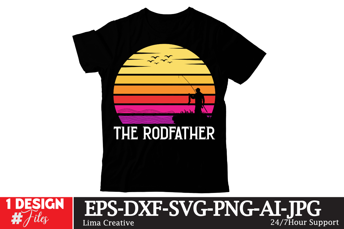 The Rodfather T-shirt Design,Blue Marlin Fishing T-shirt Design,fishing