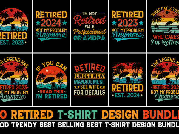 Retired t-shirt design bundle