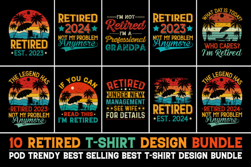 Retired T-Shirt Design Bundle