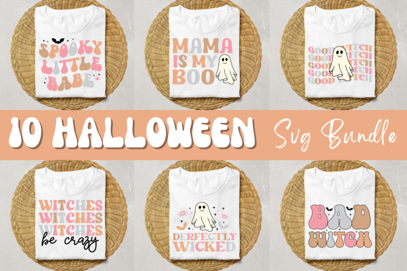 Retro Halloween Svg bundle, Halloween T-shirt Bundle,fall tshit designs,halloween t-shirt designs