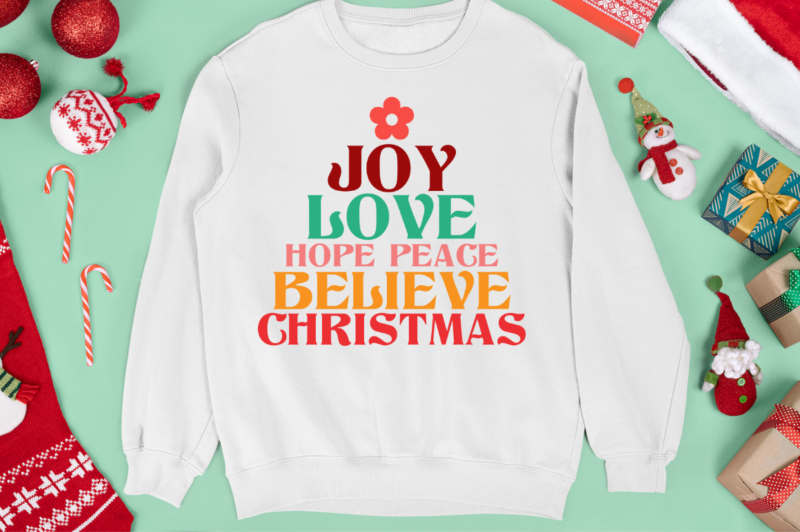 Retro Christmas Svg bundle, Christmas T-shirt Bundle