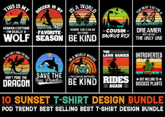 Sunset Colorful T-Shirt Design Bundle