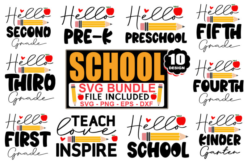 School Svg Bundle, School T-Shirt Bundle