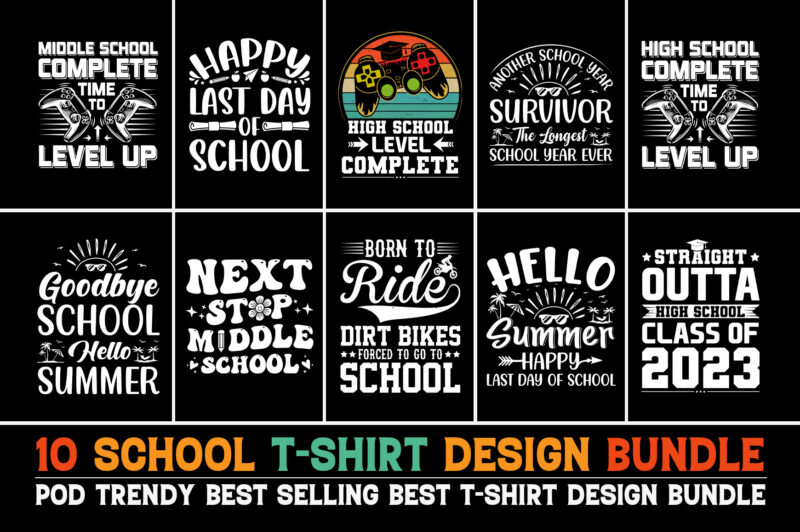 School T-shirt Design Bundle