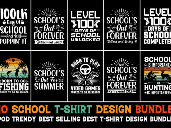 School t-shirt design bundle