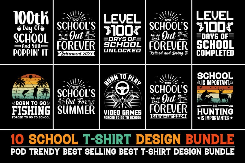 School T-Shirt Design Bundle