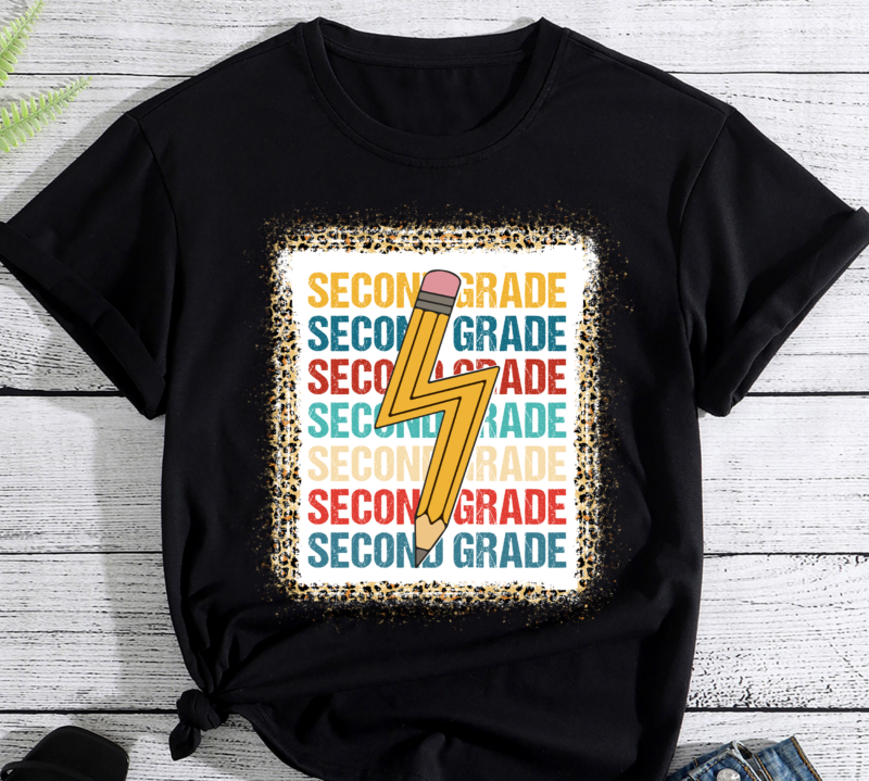 Second Grade Lightning Bolt Pencil Retro Teacher Boys Girls PC