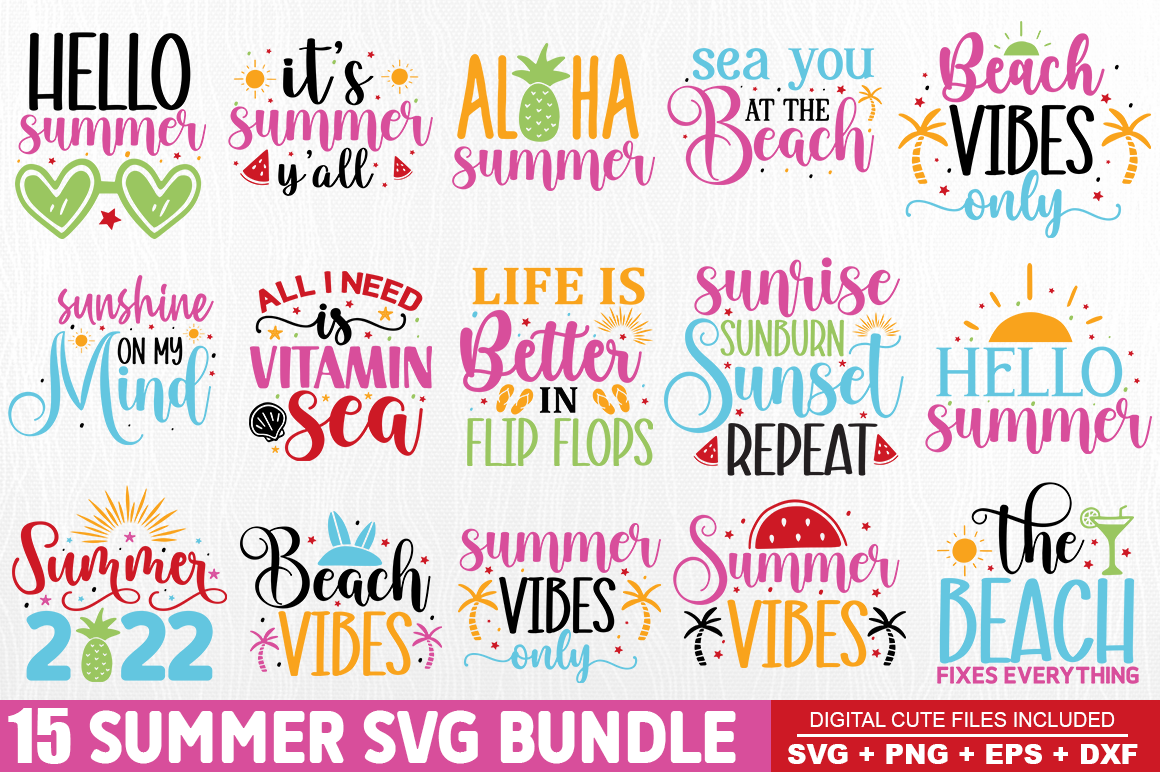 Summer SVG Bundle, Summer tshirt Bundle - Buy t-shirt designs