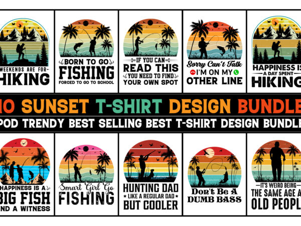 Sunset t-shirt design bundle