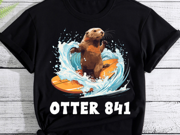 Surfing otter 841 california sea otter 841 pc t shirt template vector