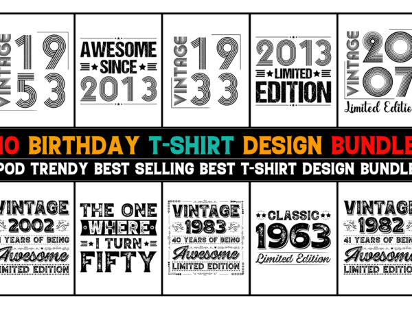 T-shirt design bundle-birthday