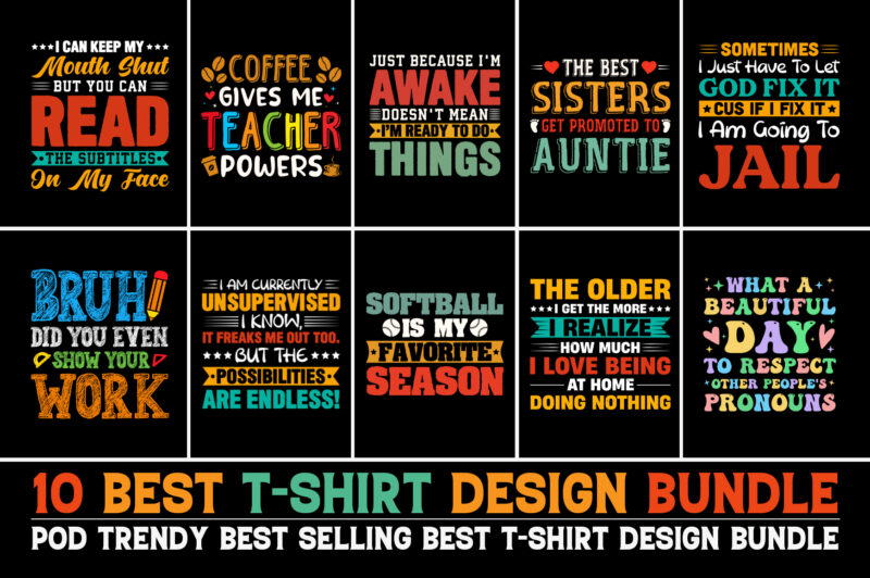 T-Shirt Design Bundle PNG