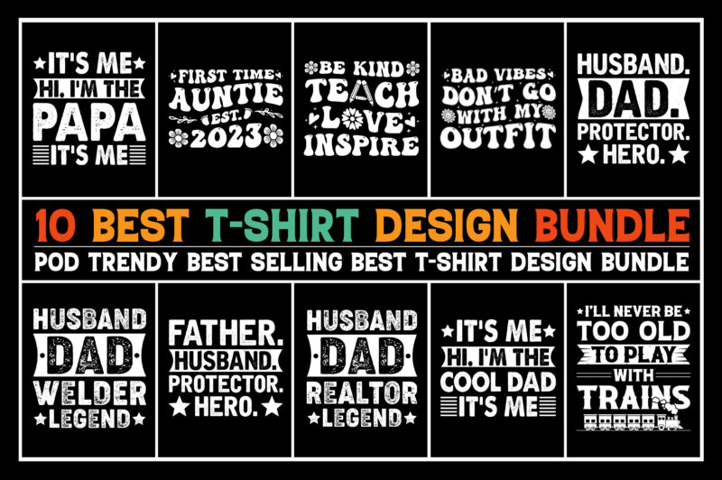 T-Shirt Design Bundle PNG