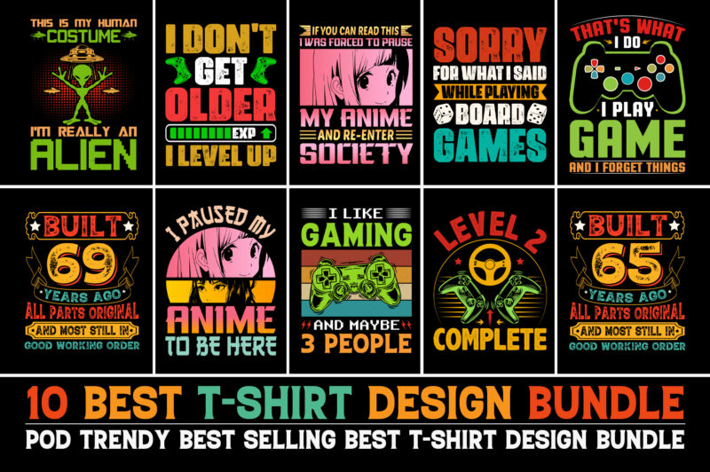 T-Shirt Design Bundle PNG