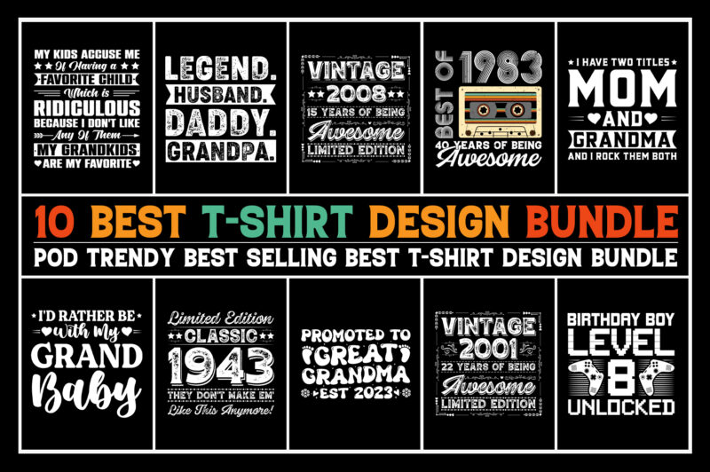 T-Shirt Design Bundle PNG