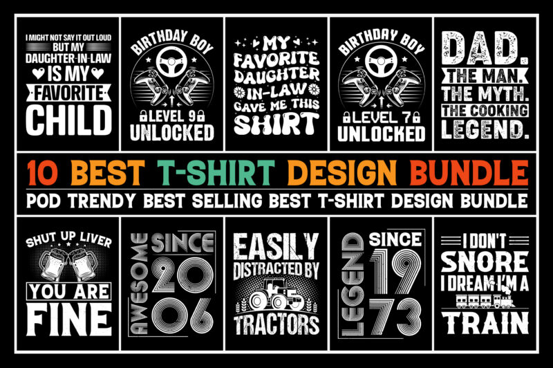 T-Shirt Design Bundle-POD T-Shirt Design