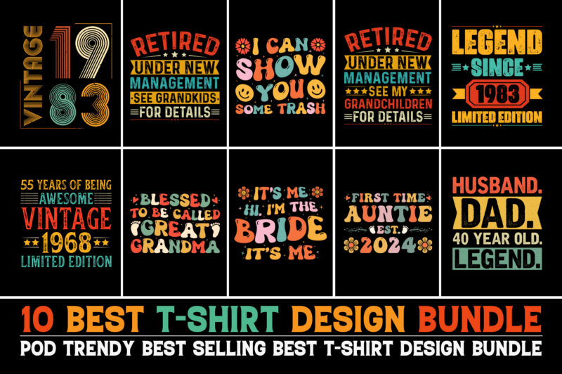 T-Shirt Design Bundle-POD T-Shirt Design