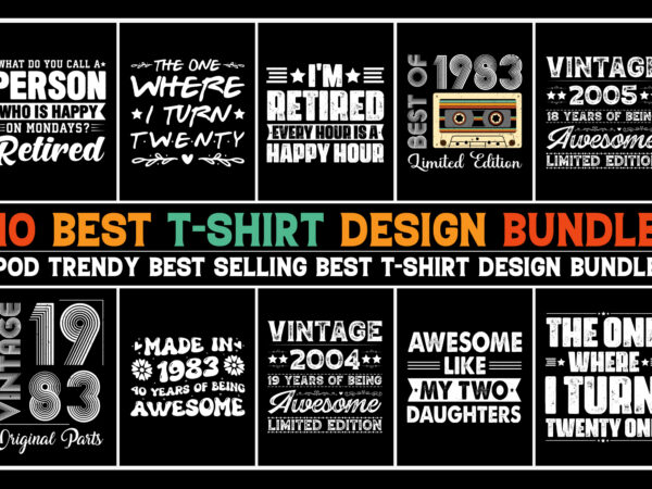 T-shirt design bundle-vintage