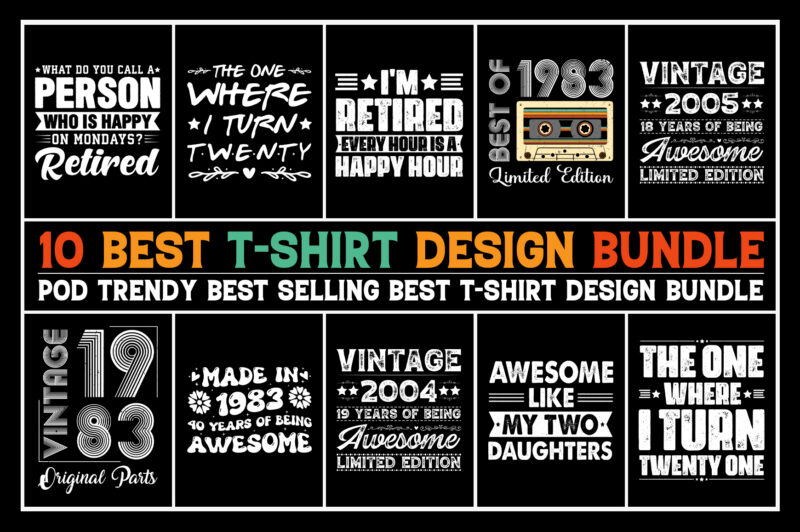 T-Shirt Design Bundle-Vintage