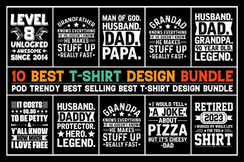 T-Shirt Design Bundle-Vintage