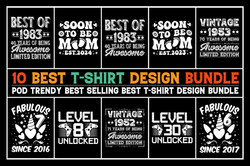 T-Shirt Design Bundle-Vintage T-Shirt Design