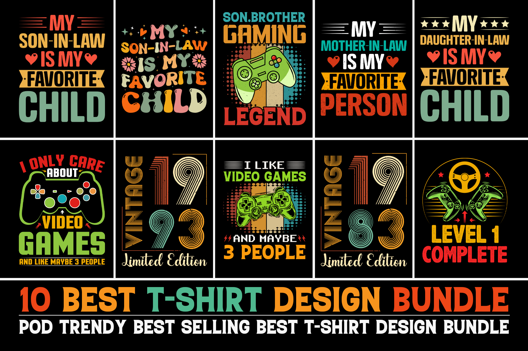 T-Shirt Design Bundle For POD - Buy T-Shirt Designs