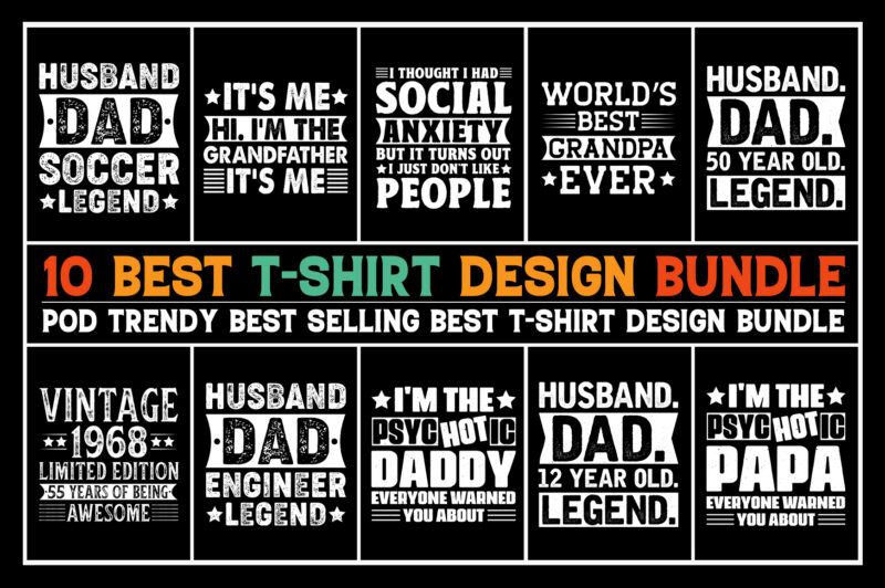 T-Shirt Design Bundle for POD