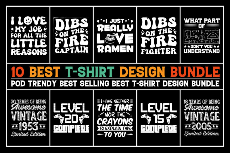 T-Shirt Design Bundle for POD