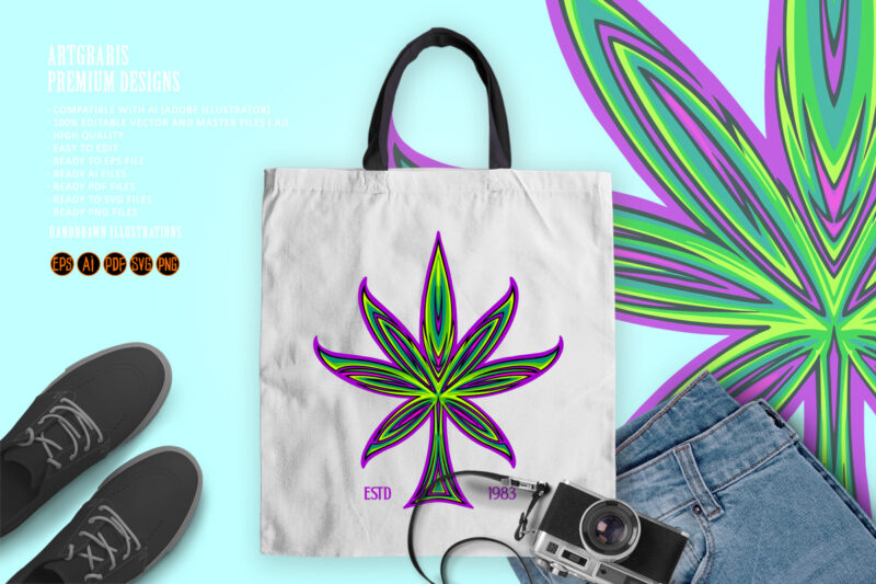 Pinstripe perfection intricate design cannabis leaf