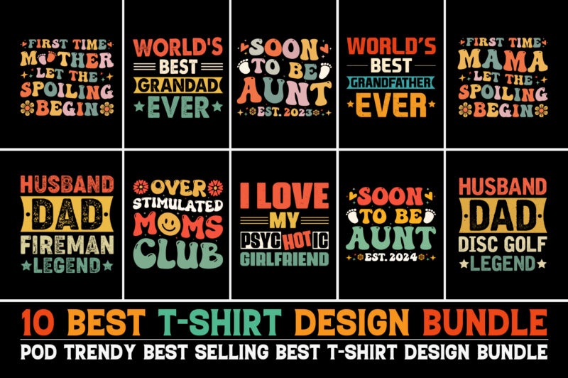 Typography T-Shirt Design Bundle