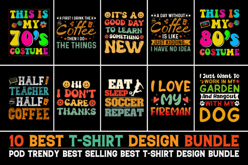 Typography T-Shirt Design Bundle