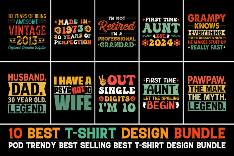 Typography T-Shirt Design Bundle