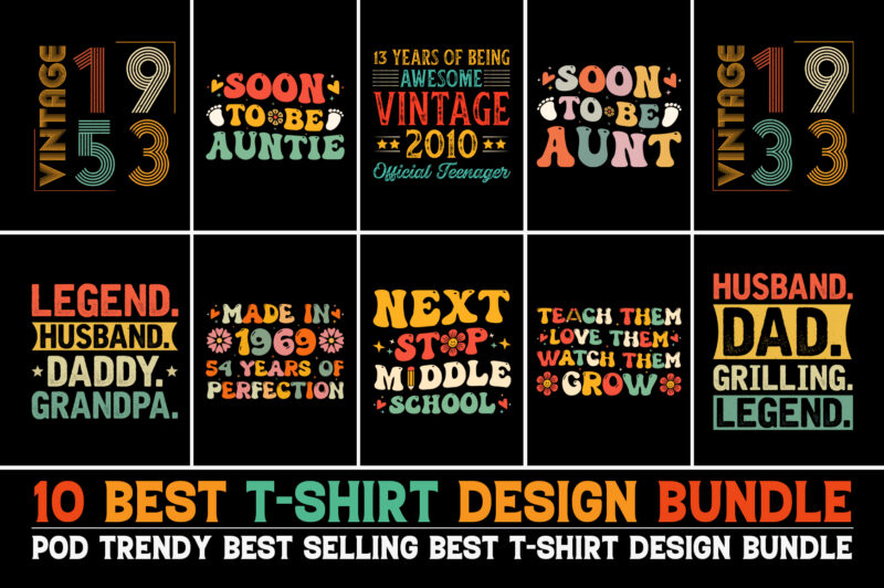 Typography T-Shirt Design Bundle