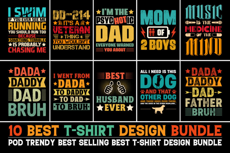 Typography T-Shirt Design Bundle